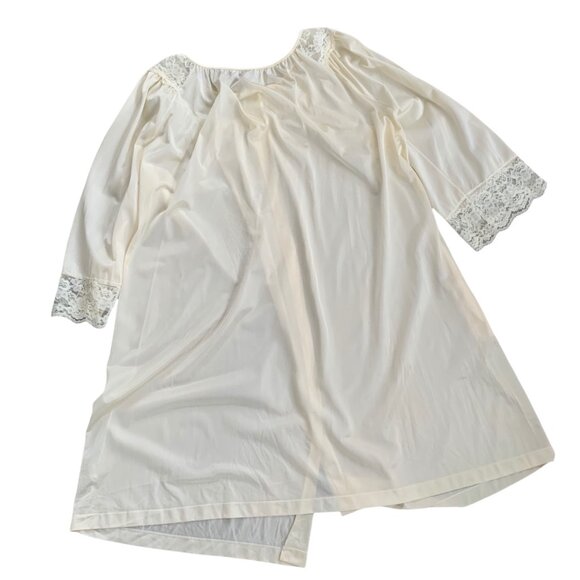Vintage Gilead Cream Floral Lace Romantic Lingerie Nightie Pajama Nightgown L - Picture 2 of 6